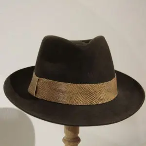 Chapeau de type Fedora, en feutre poil, chocolat T 54 à T 58
