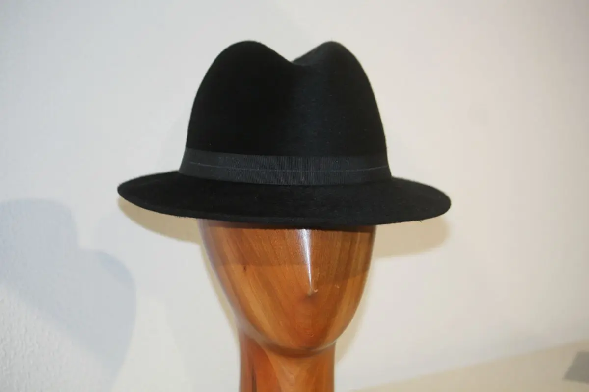 Chapeau, type Fedora, en feutre de poil de lapin, noir, T 56 – Image 2