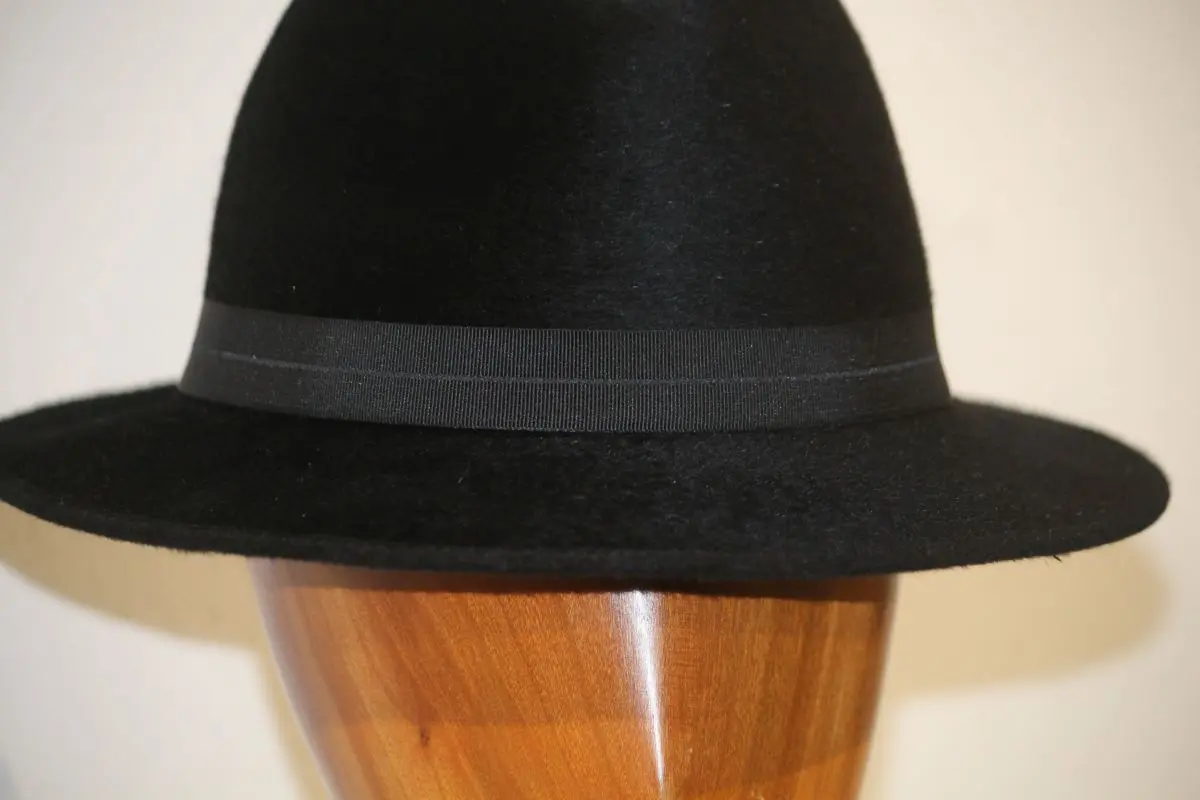 Chapeau, type Fedora, en feutre de poil de lapin, noir, T 56 – Image 7