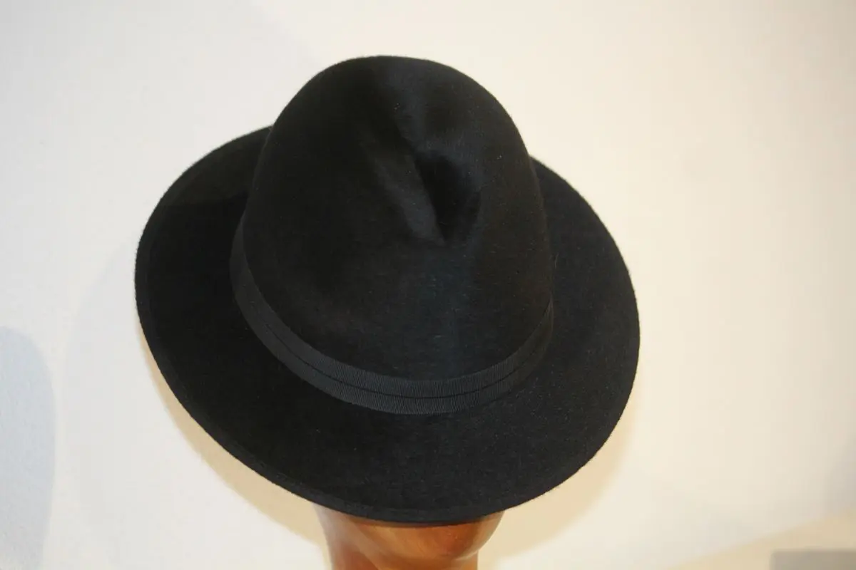 Chapeau, type Fedora, en feutre de poil de lapin, noir, T 56 – Image 3