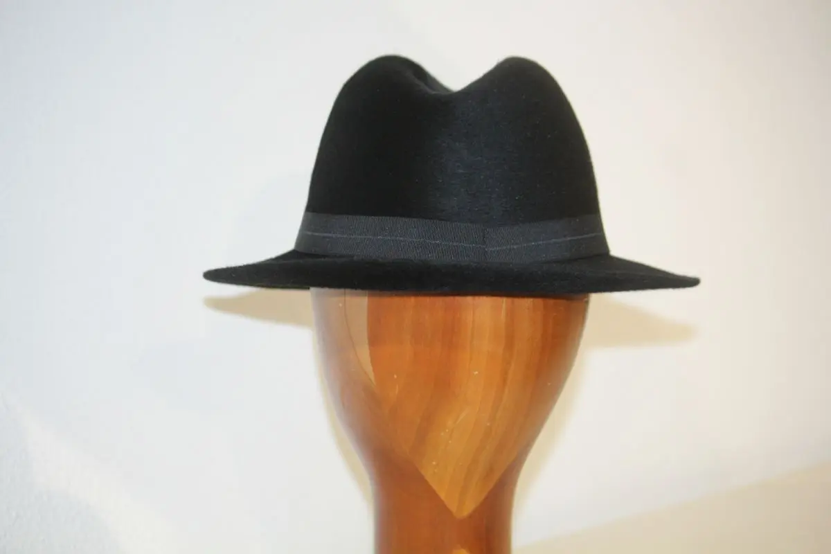 Chapeau, type Fedora, en feutre de poil de lapin, noir, T 56 – Image 5