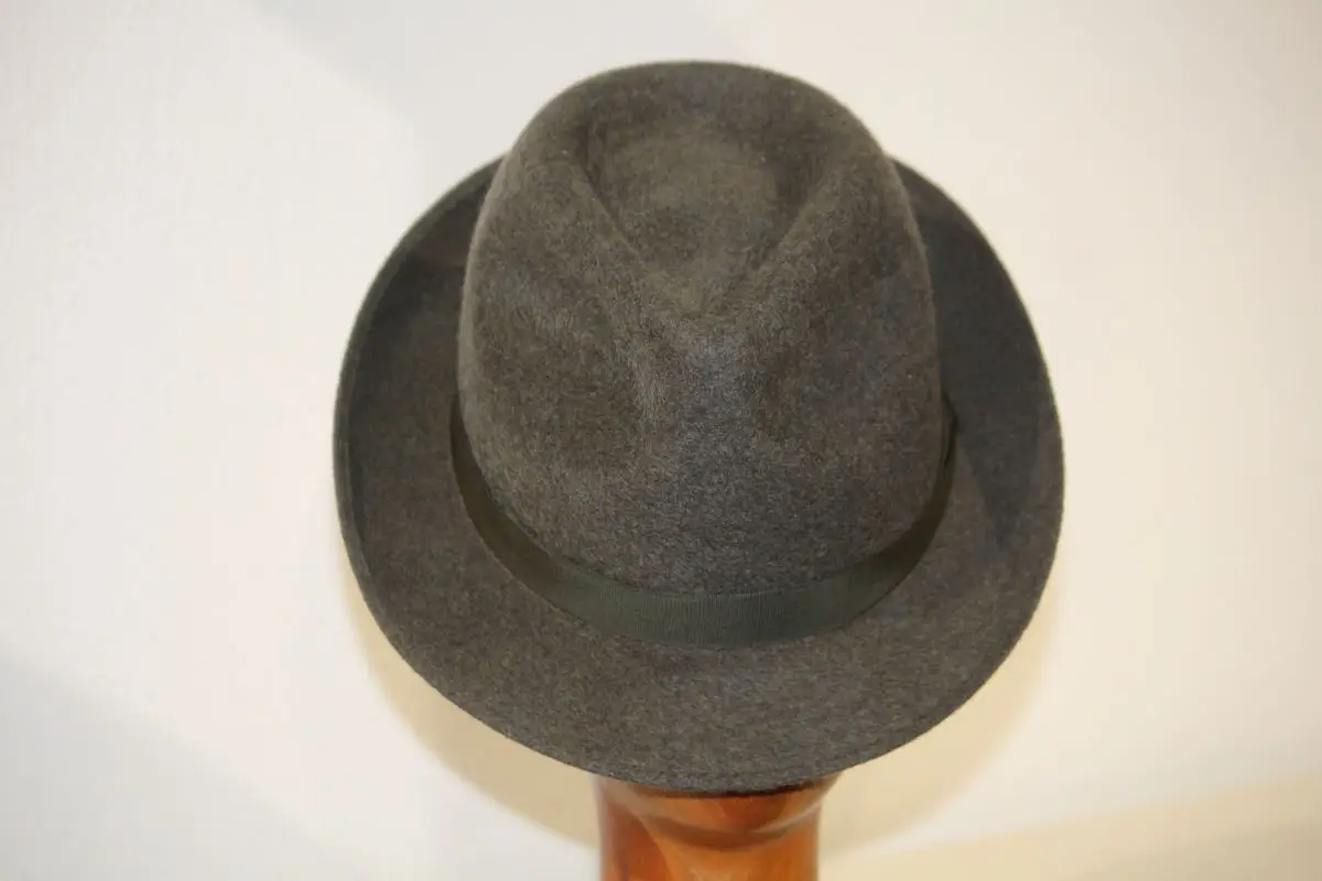 Chapeau mixte, type Fedora, en feutre de laine, kaki, T 59 – Image 3