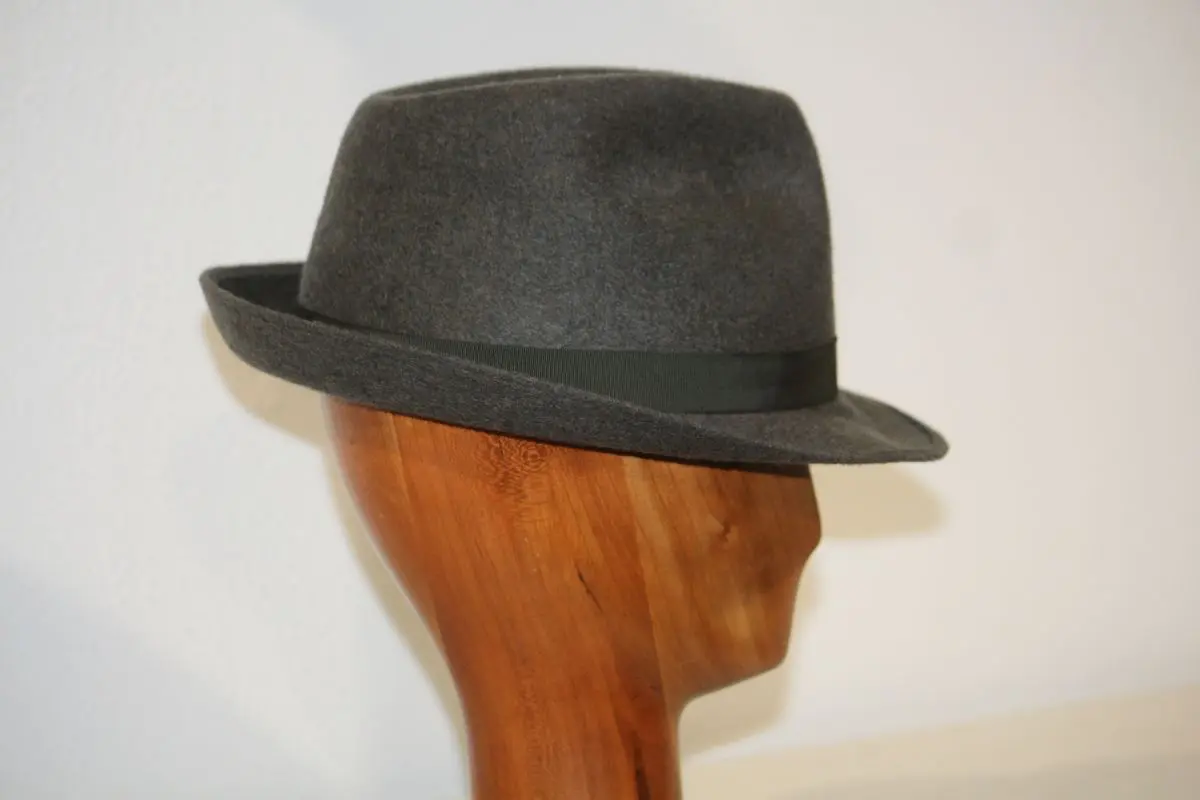 Chapeau mixte, type Fedora, en feutre de laine, kaki, T 59 – Image 2