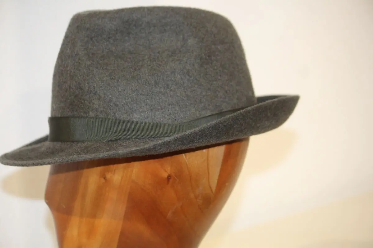 Chapeau mixte, type Fedora, en feutre de laine, kaki, T 59 – Image 5