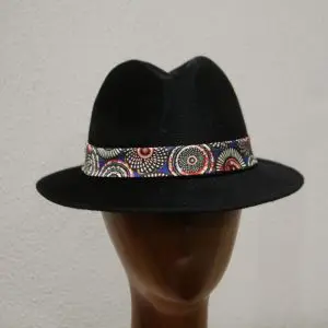 Chapeau, type Fedora, en feutre de poil de lapin, noir, T 56