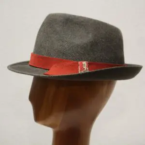 Chapeau mixte, type Fedora, en feutre de laine, kaki, T 59