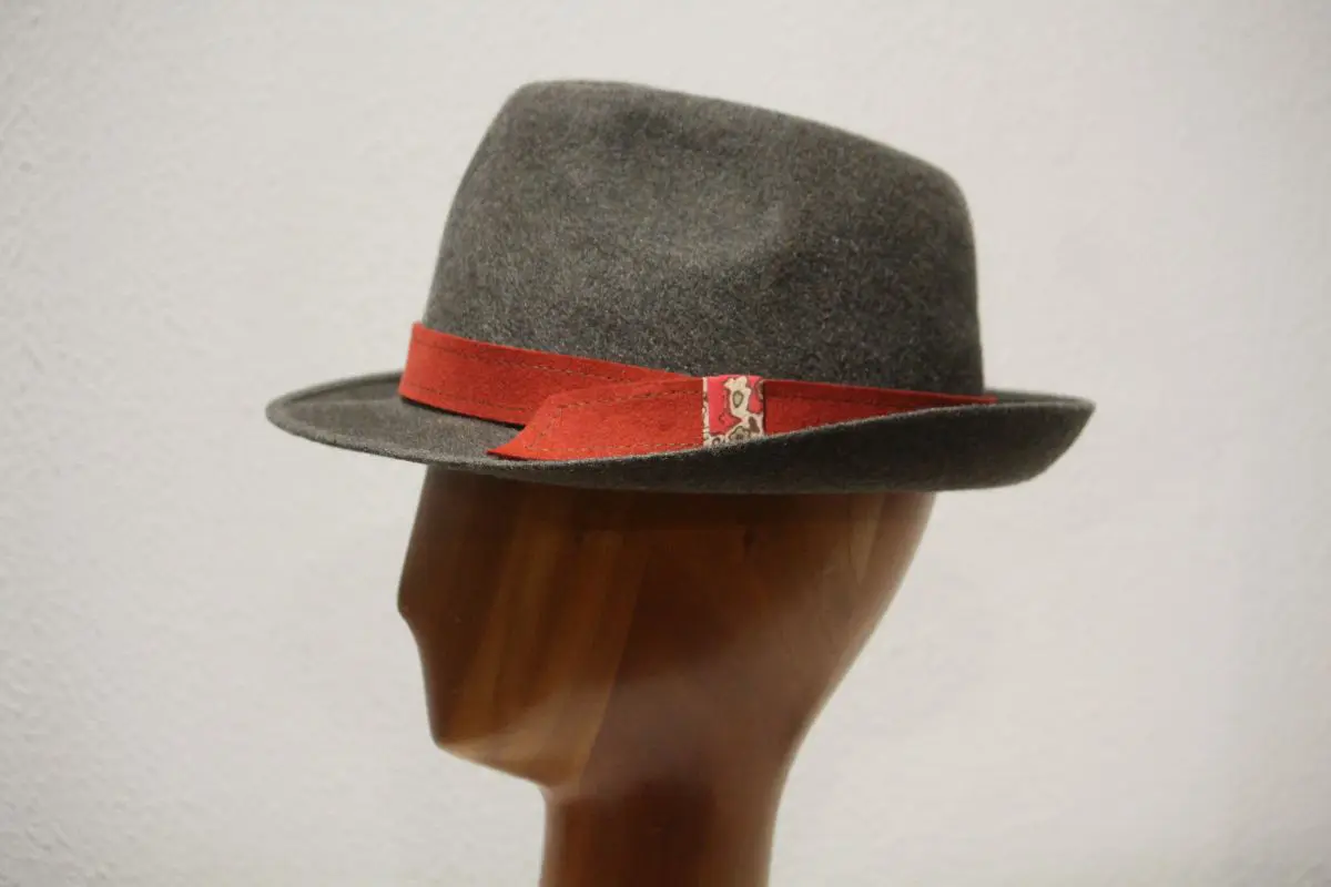 Chapeau mixte, type Fedora, en feutre de laine, kaki, T 59