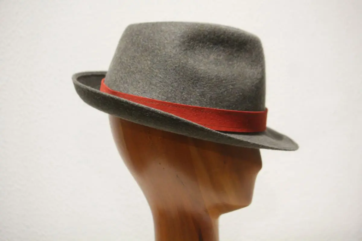Chapeau mixte, type Fedora, en feutre de laine, kaki, T 59 – Image 8