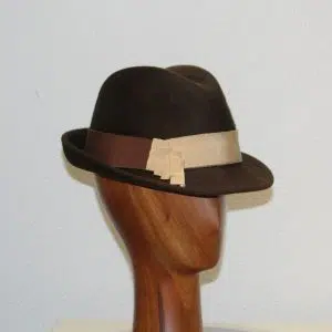 Chapeau, type Trilby, feutre poil, Chocolat, T 56