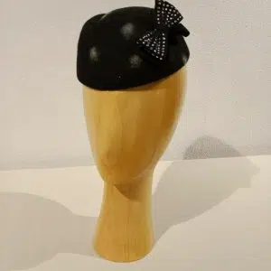 Chapeau femme, type Bibi, feutre de poil imprimé, T unique