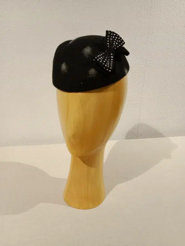 Chapeau femme, type Bibi, feutre de poil imprimé, T unique