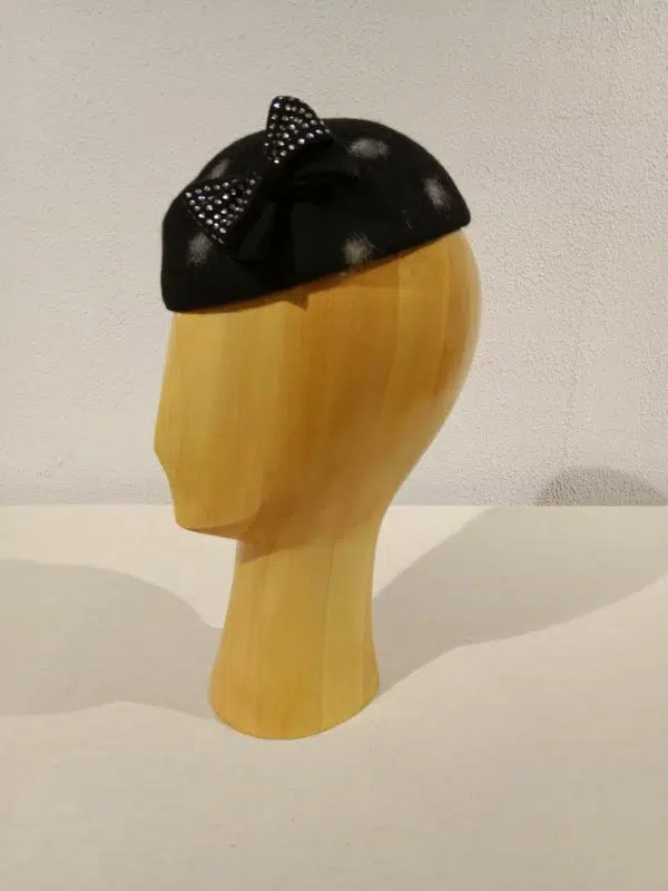 Chapeau femme, type Bibi, feutre de poil imprimé, T unique – Image 2