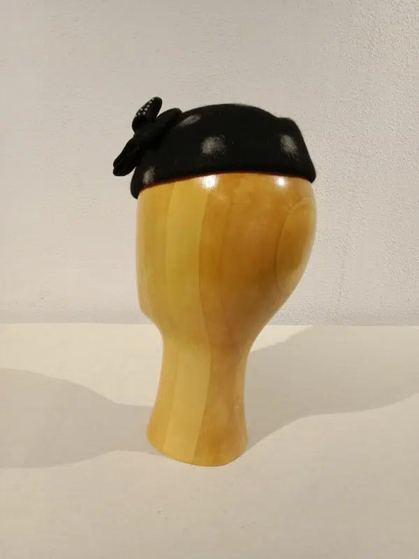 Chapeau femme, type Bibi, feutre de poil imprimé, T unique – Image 3