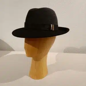 Chapeau, type Fedora, en feutre poil et laine, bicolore Gris Noir, T 56