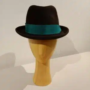 Chapeau, type Fedora, feutre de poil, chocolat, T 58