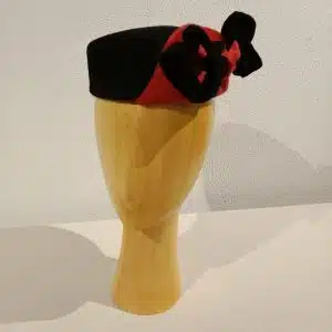 Chapeau femme, type Toque, en feutre velours, bicolore, T 54