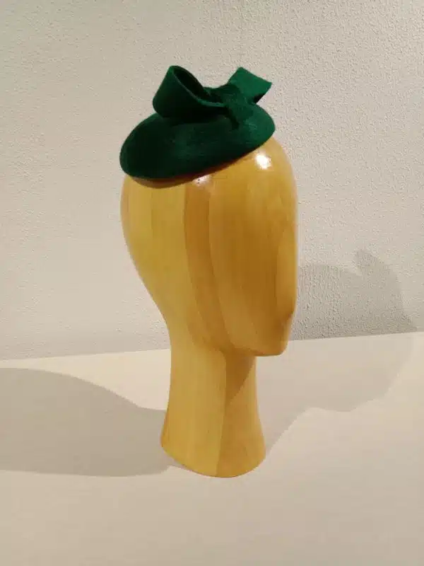 Chapeau femme, type Bibi, en feutre de poil, vert, T unique