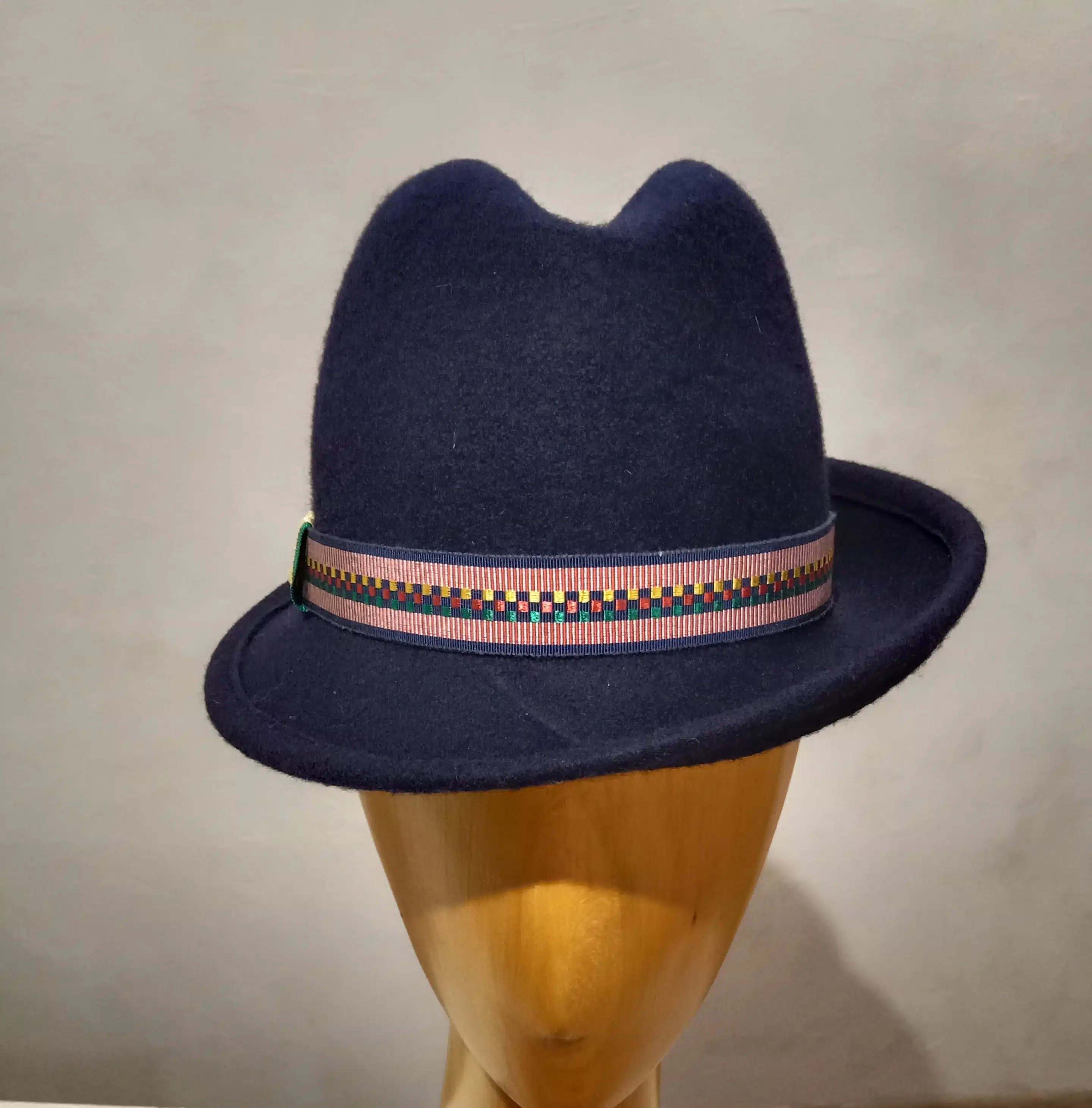 Chapeau femme, type Trilby Fedora, en feutre de laine, marine, T 56 – Image 10