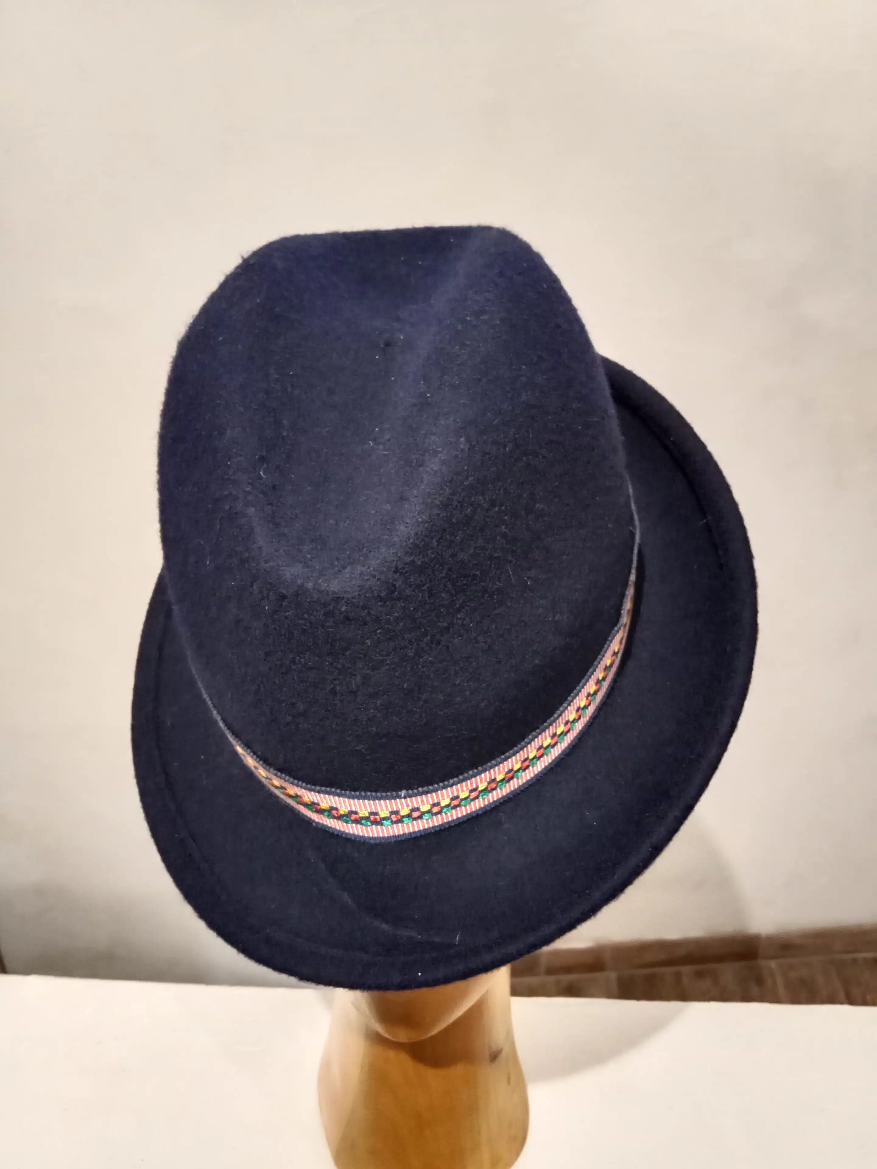 Chapeau femme, type Trilby Fedora, en feutre de laine, marine, T 56 – Image 11