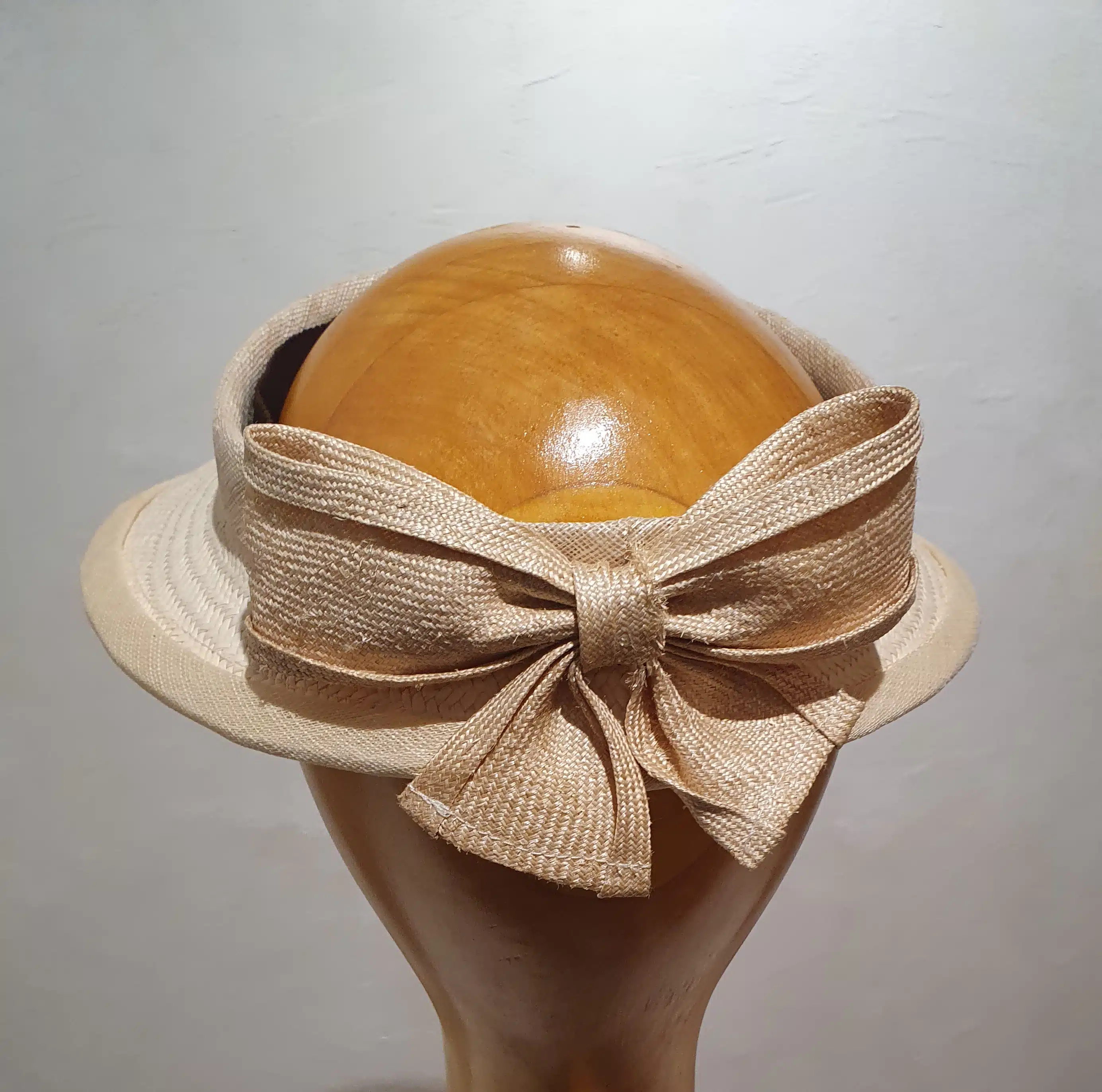 Chapeau, type Visière, paille ivoire, T 56 – Image 4