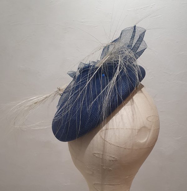 Chapeau, type Bibi, forme ronde, en paille extra fine, bleu, Taille Unique – Image 6