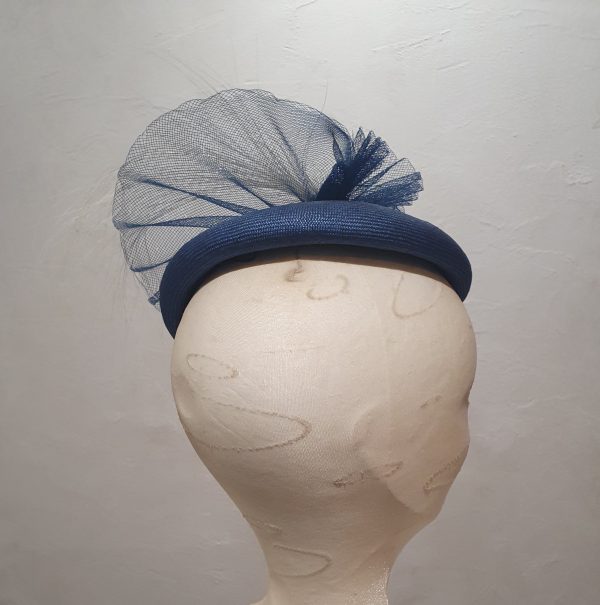 Chapeau, type Bibi, forme ronde, en paille extra fine, bleu, Taille Unique – Image 5