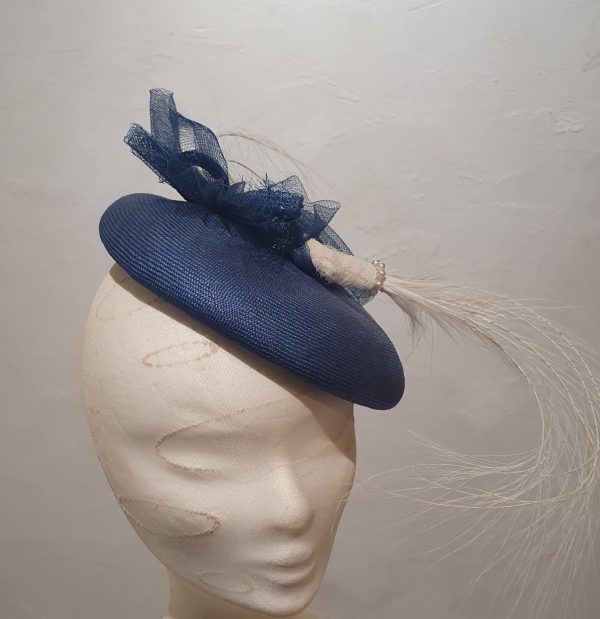 Chapeau, type Bibi, forme ronde, en paille extra fine, bleu, Taille Unique – Image 7