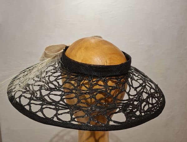 Chapeau Femme, type Capeline, noir et ivoire, T 56 – Image 5