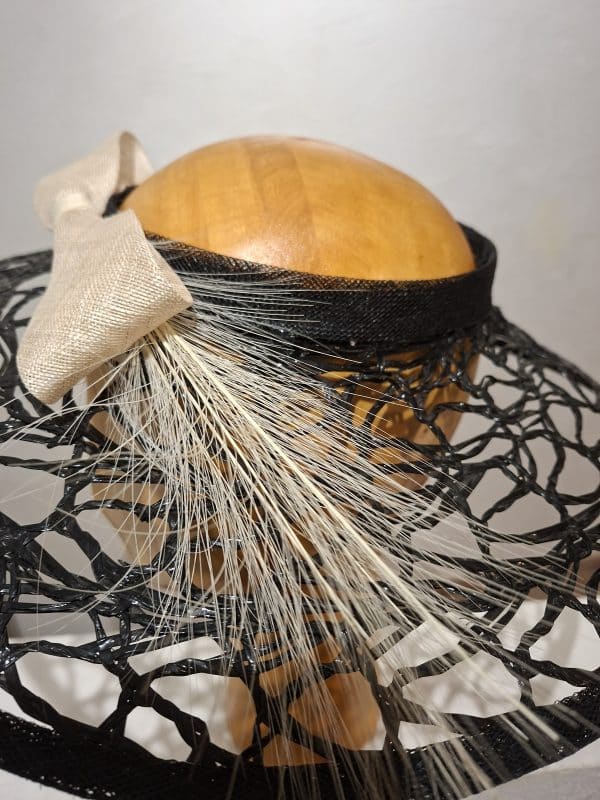 Chapeau Femme, type Capeline, noir et ivoire, T 56 – Image 6