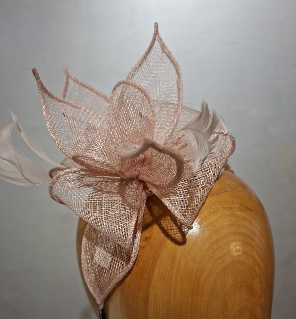 Chapeau femme, type parure de tête, sisal rose, taille U – Image 5