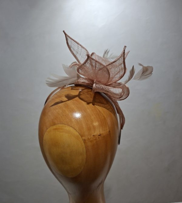 Chapeau femme, type parure de tête, sisal rose, taille U – Image 3