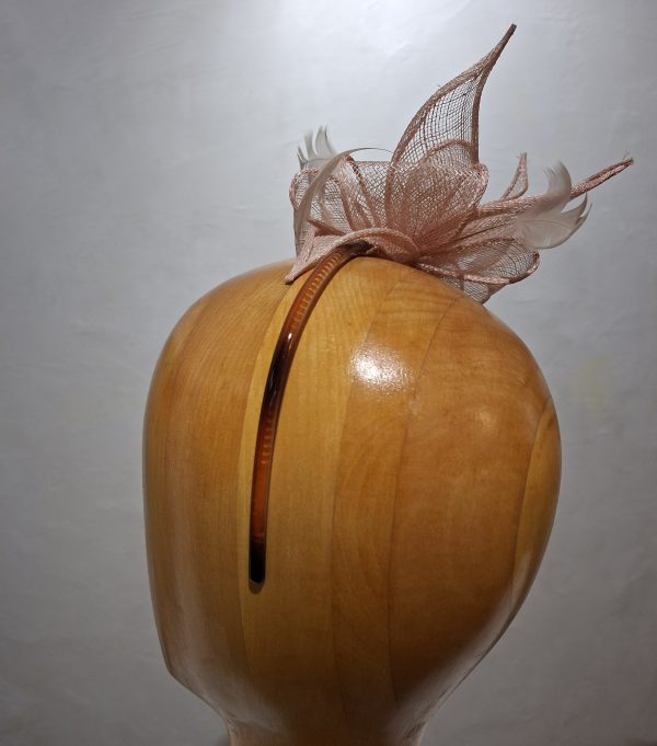 Chapeau femme, type parure de tête, sisal rose, taille U – Image 4
