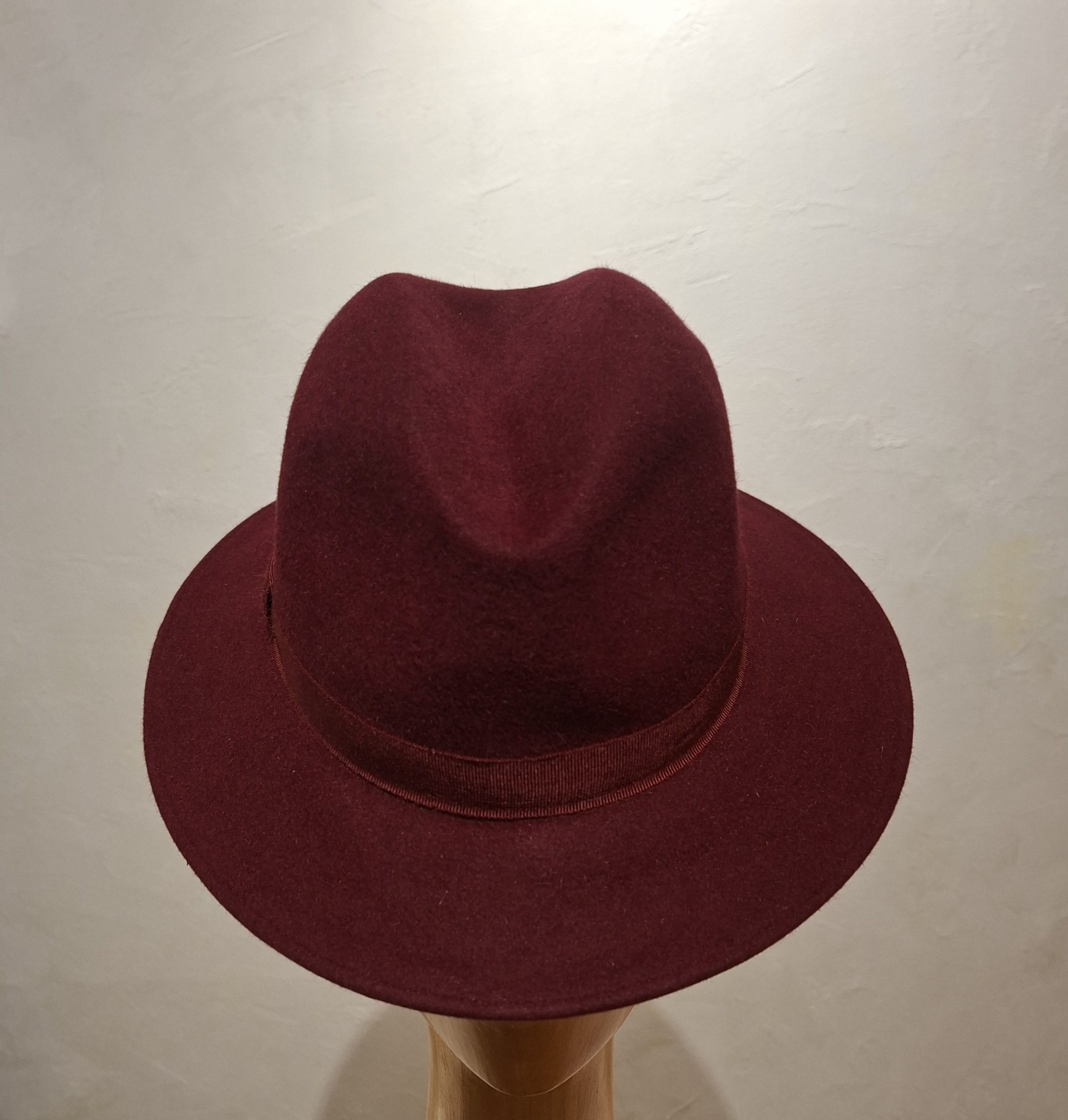 Chapeau, type Fedora, feutre de poil, Bordeaux, T 58 – Image 3