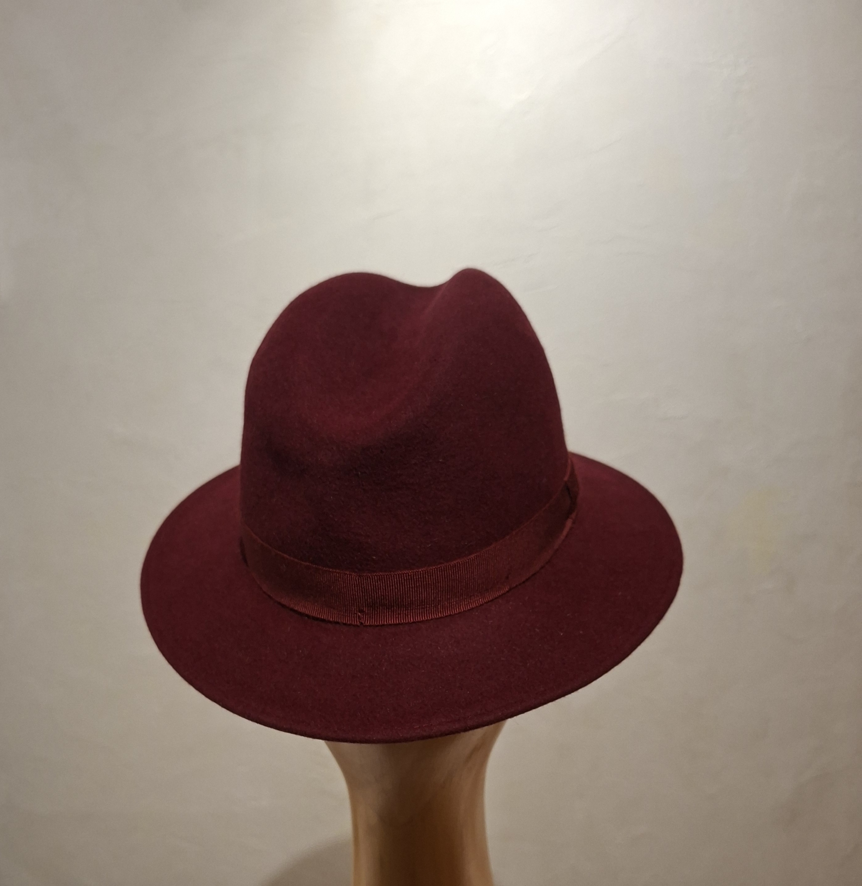 Chapeau, type Fedora, feutre de poil, Bordeaux, T 58 – Image 5