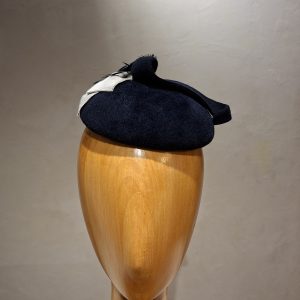 Chapeau Femme, type Bibi rond, feutre velours, marine T unique