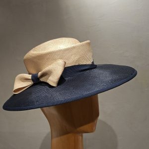 Chapeau Femme, type Capeline, en paille Parasisal, bicolore, T 56
