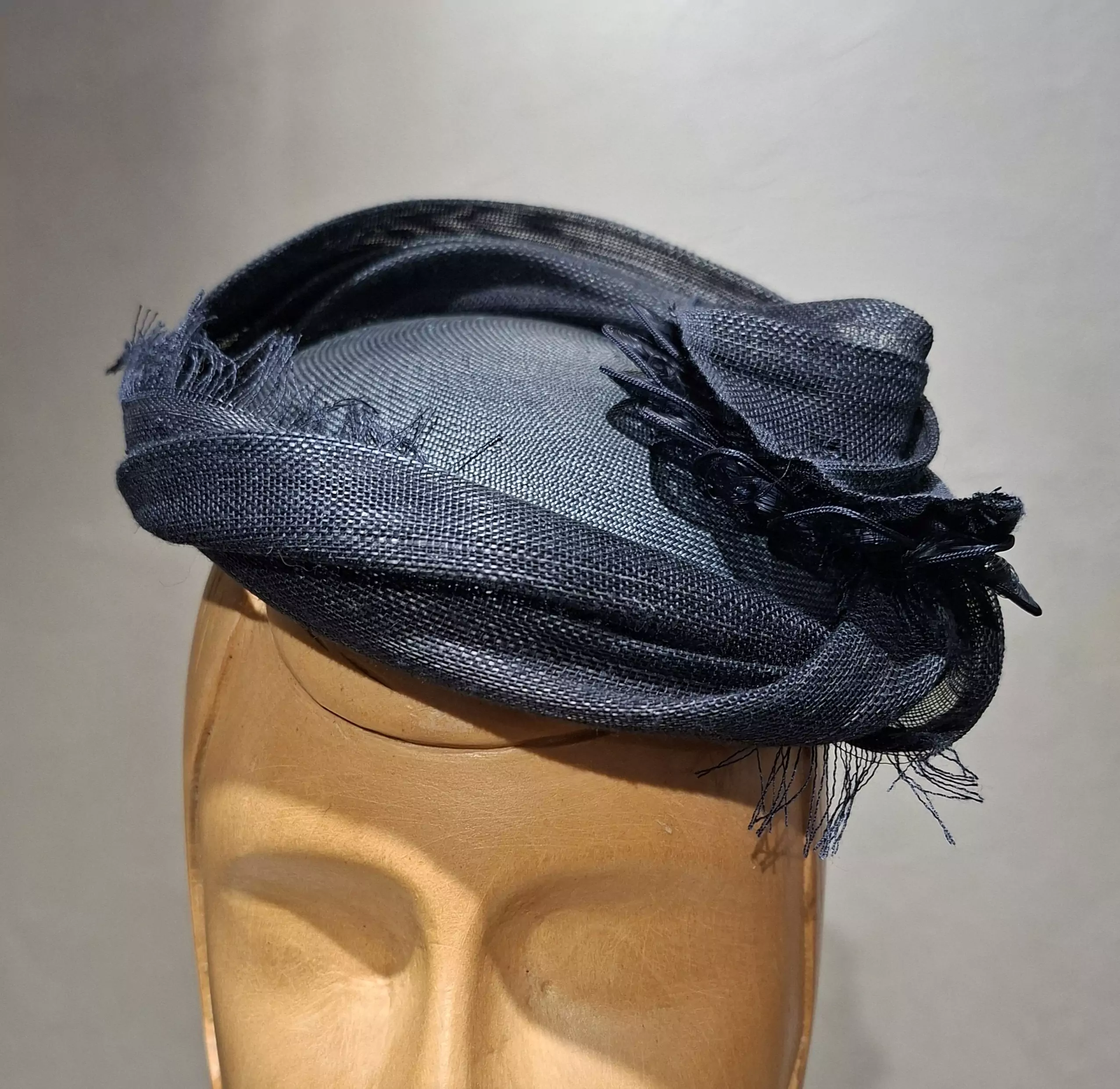 Chapeau Femme, type Bibi, paille Parabuntal, marine, T unique – Image 7