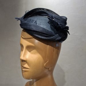 Chapeau Femme, type Bibi, paille Parabuntal, marine, T unique