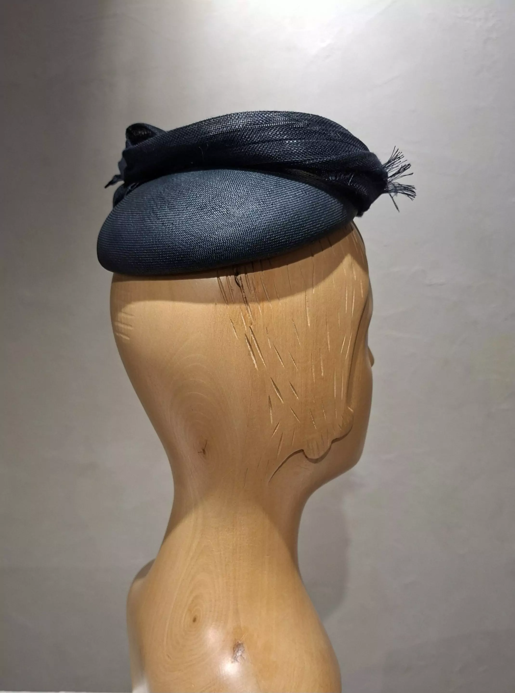 Chapeau Femme, type Bibi, paille Parabuntal, marine, T unique – Image 5