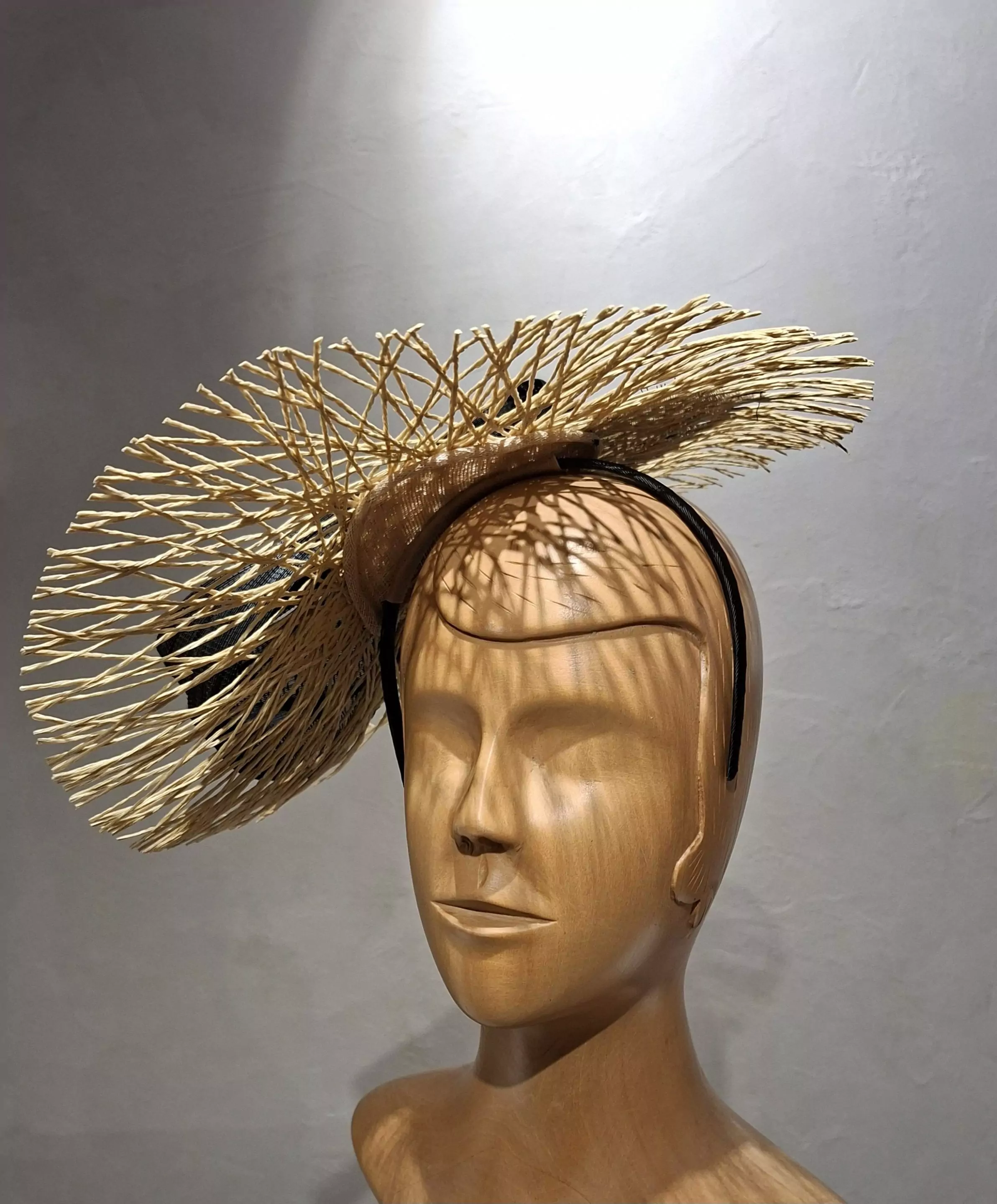 Chapeau Femme, type Parure de tête, beige et noir, Taille unique – Image 6