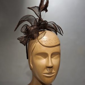 Chapeau Femme, type Parure de tête, en sisal, Marron, T unique