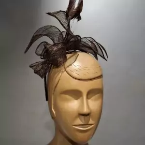 Chapeau Femme, type Parure de tête, en sisal, Marron, T unique