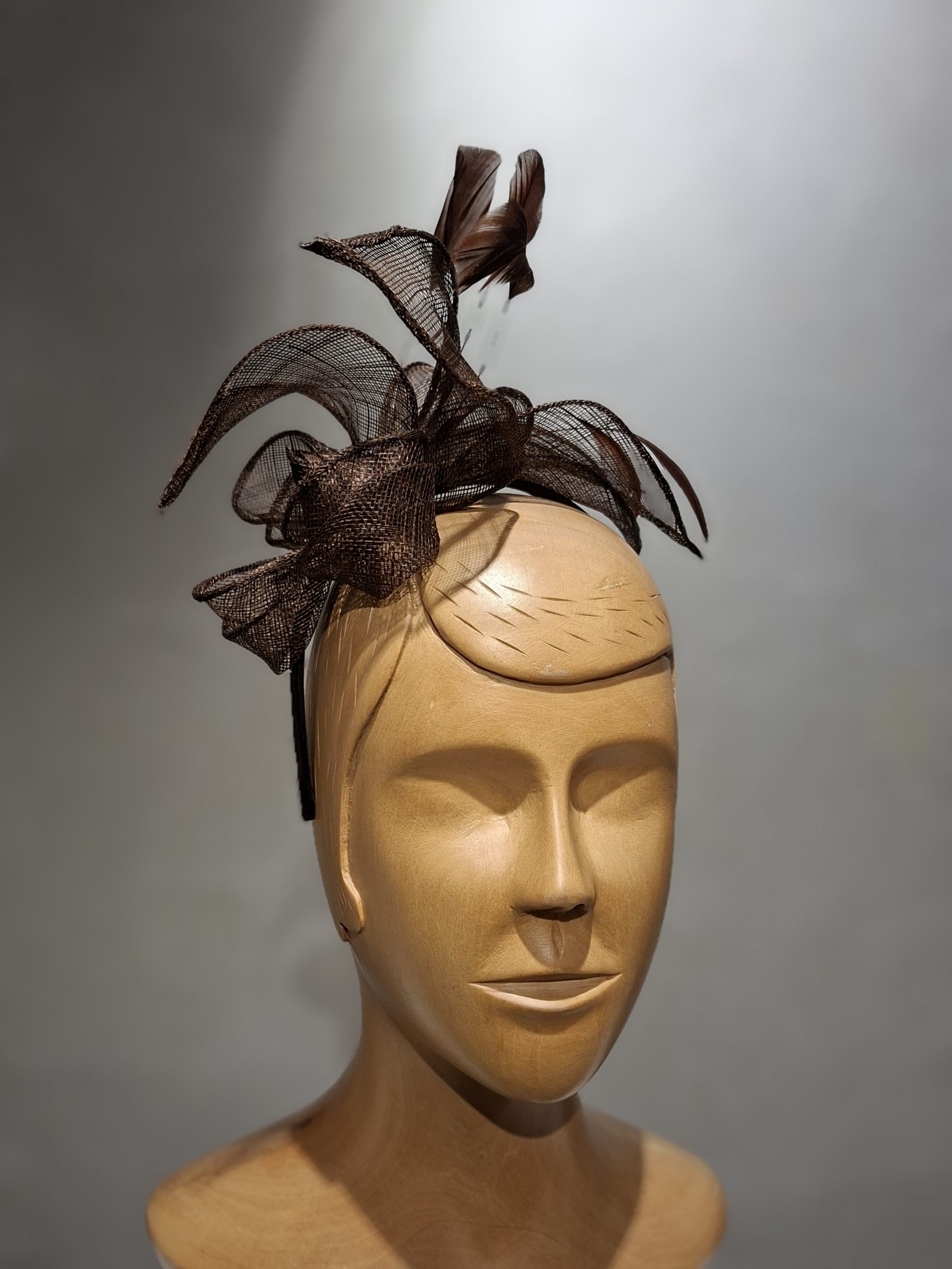 Chapeau Femme, type Parure de tête, en sisal, Marron, T unique