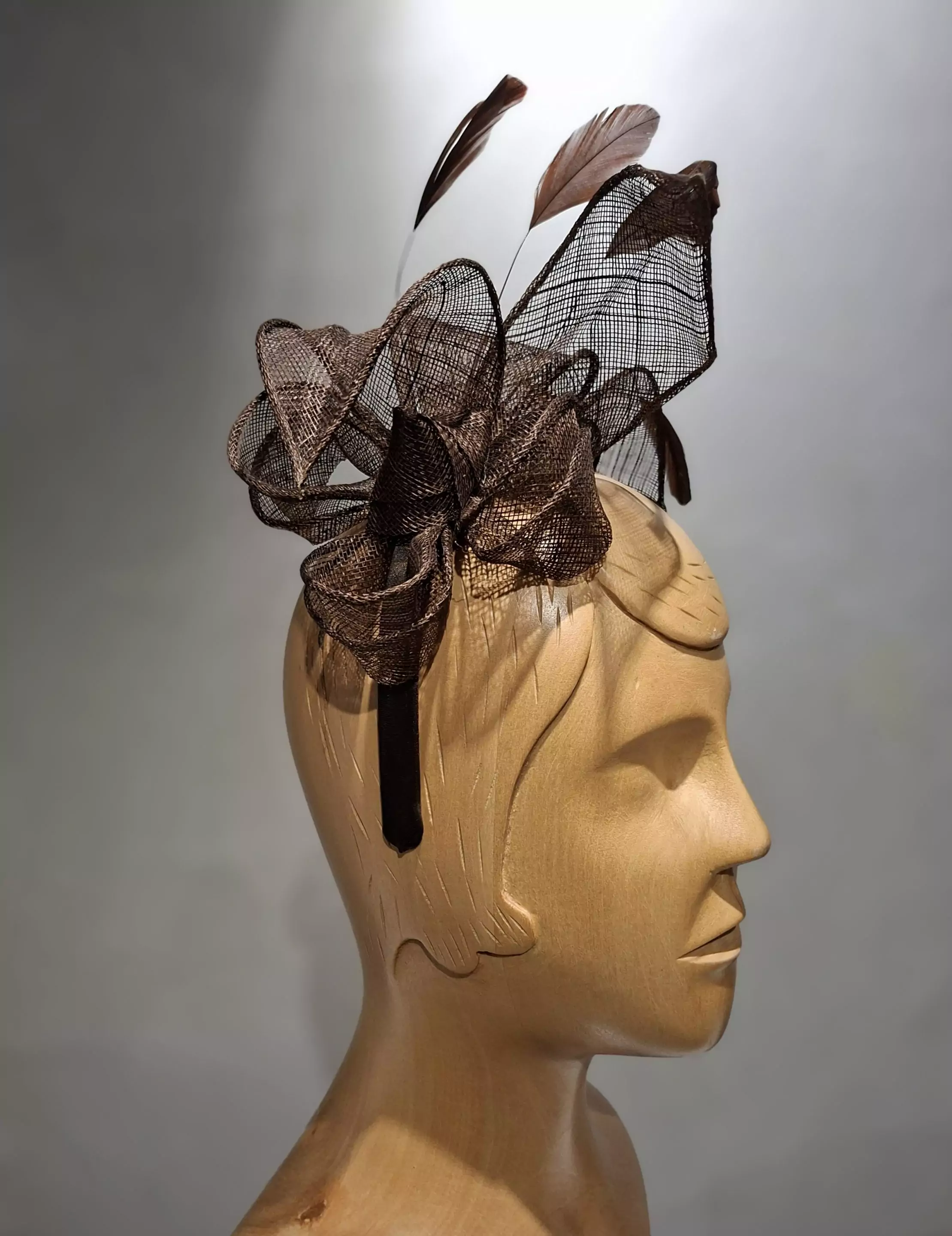 Chapeau Femme, type Parure de tête, en sisal, Marron, T unique – Image 2