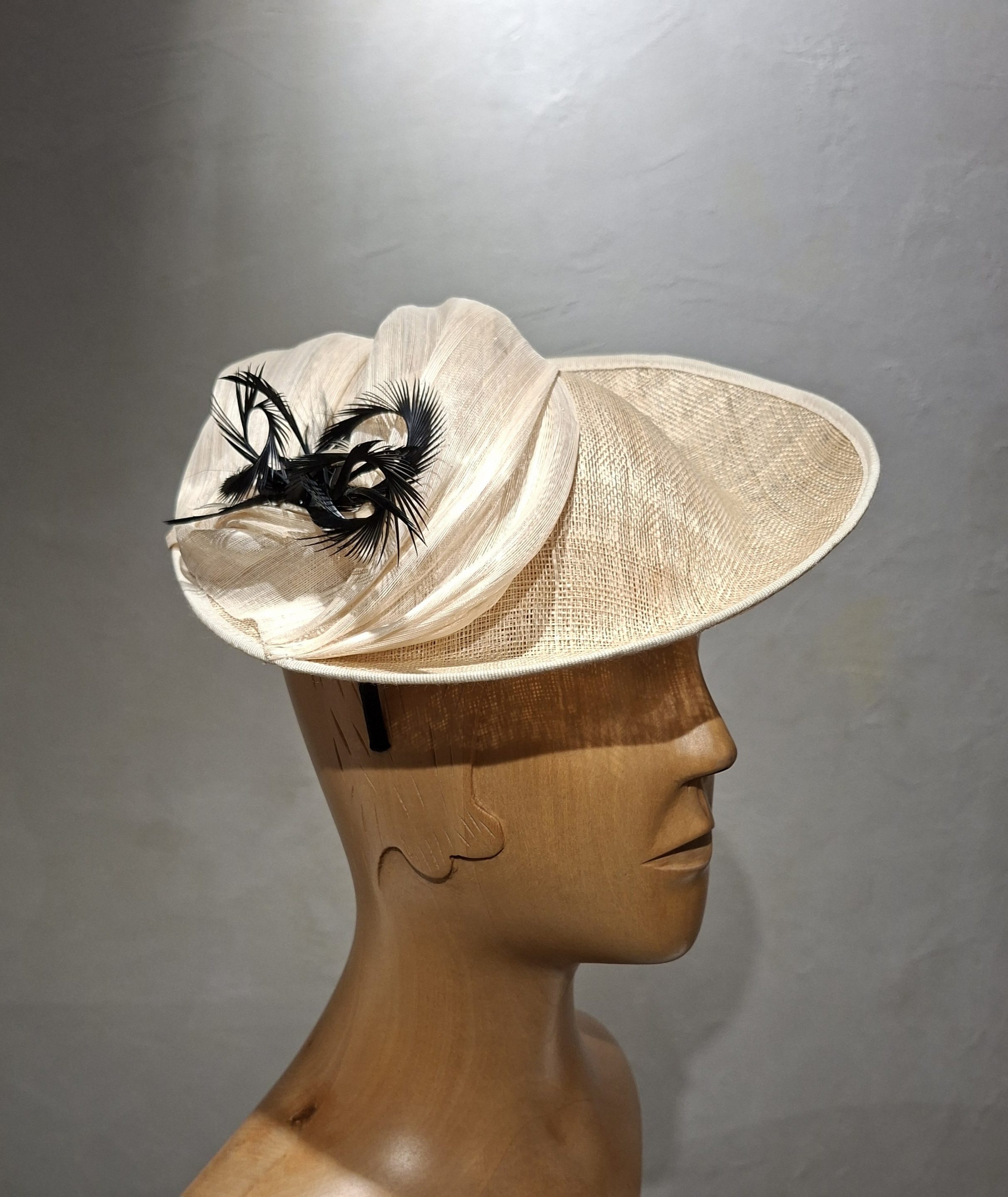 Chapeau Femme, type Parure de tête, en sisal ivoire, Taille Unique
