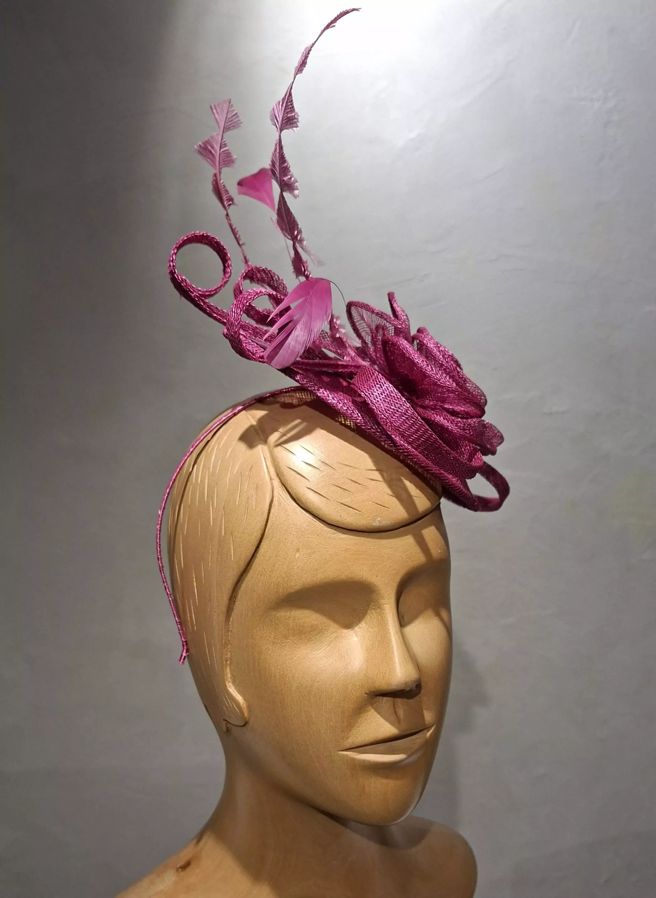 Chapeau Femme, type Parure de tête, en sisal rose, T unique – Image 3