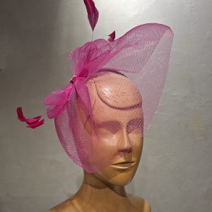 Chapeau Femme, type Parure de tête, en sisal rose, T unique