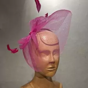 Chapeau Femme, type Parure de tête, en sisal rose, T unique