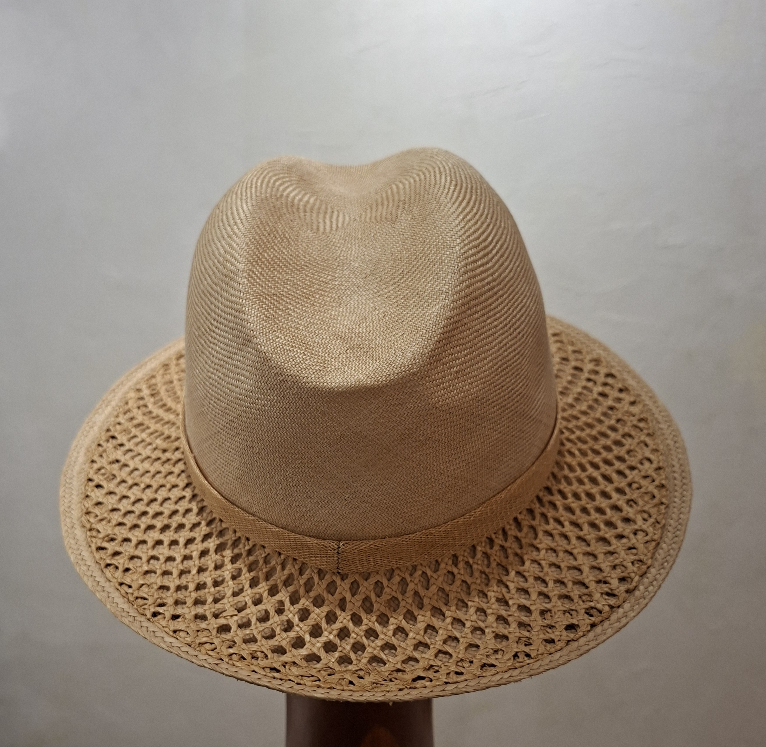 Chapeau mixte, type Fedora, en paille Parasisal fine et cannage, T 55 – Image 6